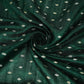 Green Buti With Zari Border Raw Silk Fabric CW-32534