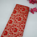 Red Floral Jaal Meena Zari Brocade Fabric HMS-35007