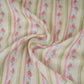 Light Blue & Green Floral Stripes Print Mul Chanderi Fabric GTS-30507
