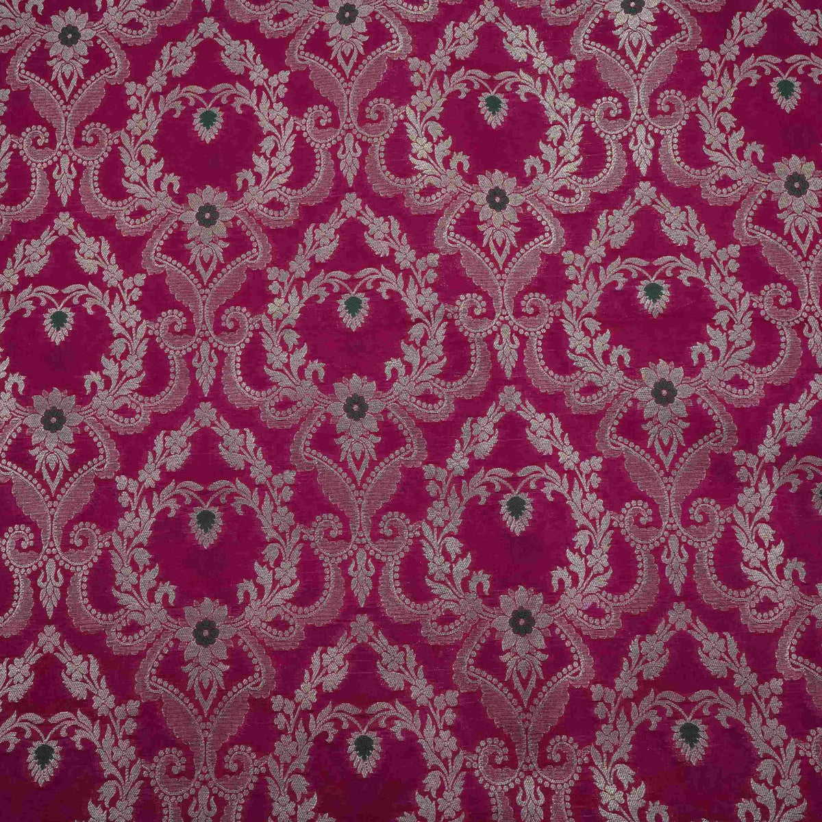 Pink Floral Jaal Meena Zari Brocade Fabric HMS-35024