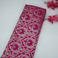 Pink Floral Jaal Meena Zari Brocade Fabric HMS-35024