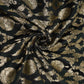 Black Floral Jaal Raw Silk Fabric CW-32523