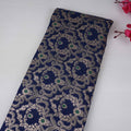 Blue Floral Jaal Meena Zari Brocade Fabric HMS-35005