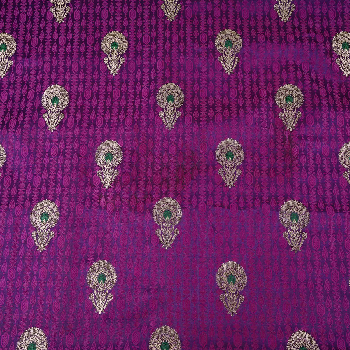 Purple Floral Buta Meena Zari Brocade Fabric HMS-35021