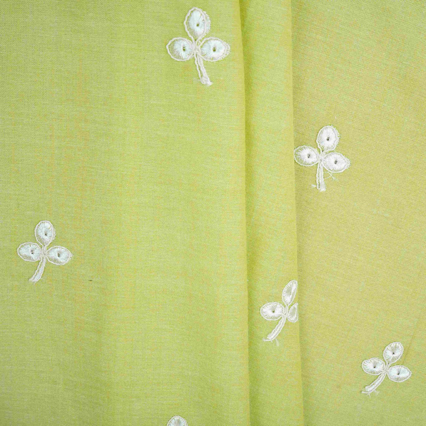 Light Green Floral Embroidery South Cotton Fabric ZA-30594