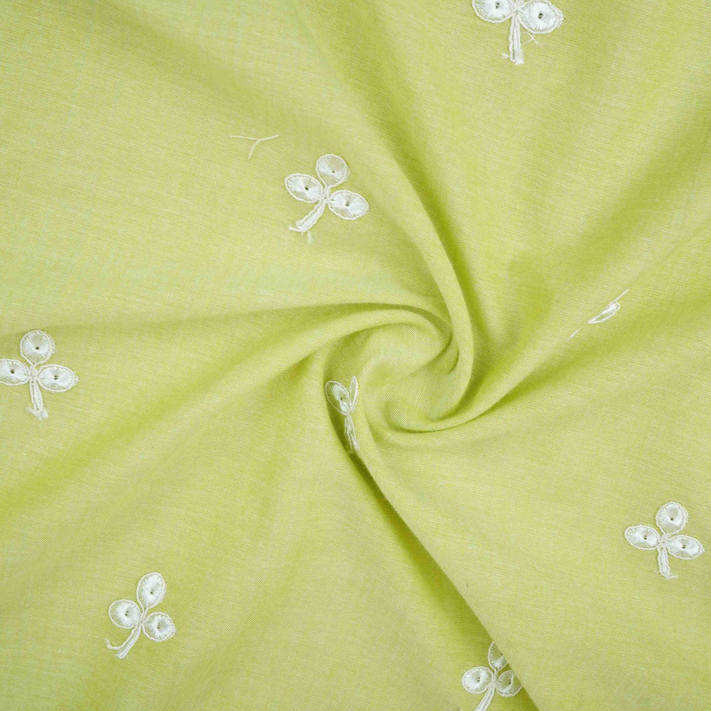 Light Green Floral Embroidery South Cotton Fabric ZA-30594