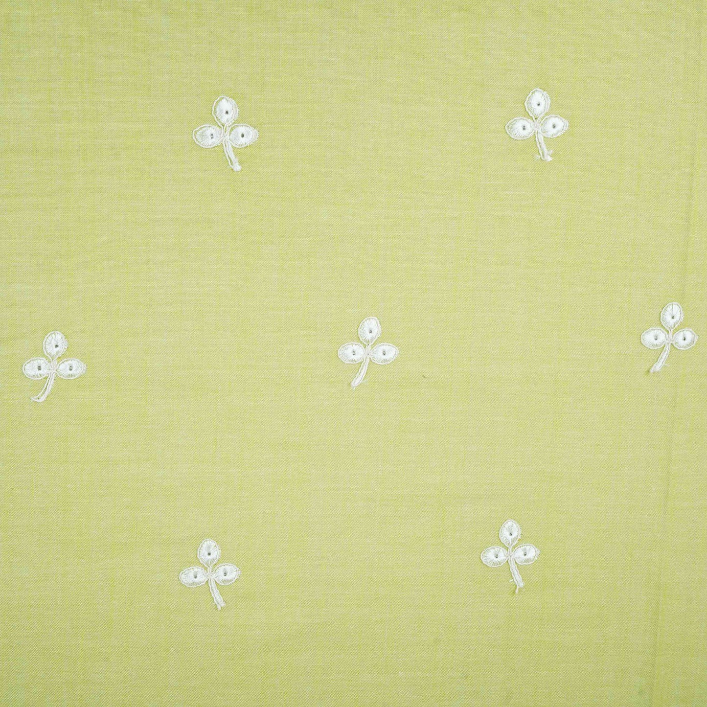 Light Green Floral Embroidery South Cotton Fabric ZA-30594