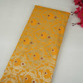 Yellow Floral Jaal Meena Zari Brocade Fabric HMS-35009