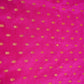 Magenta Pink With Golden Buti Raw Silk Fabric CW-32513
