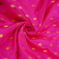 Magenta Pink With Golden Buti Raw Silk Fabric CW-32513