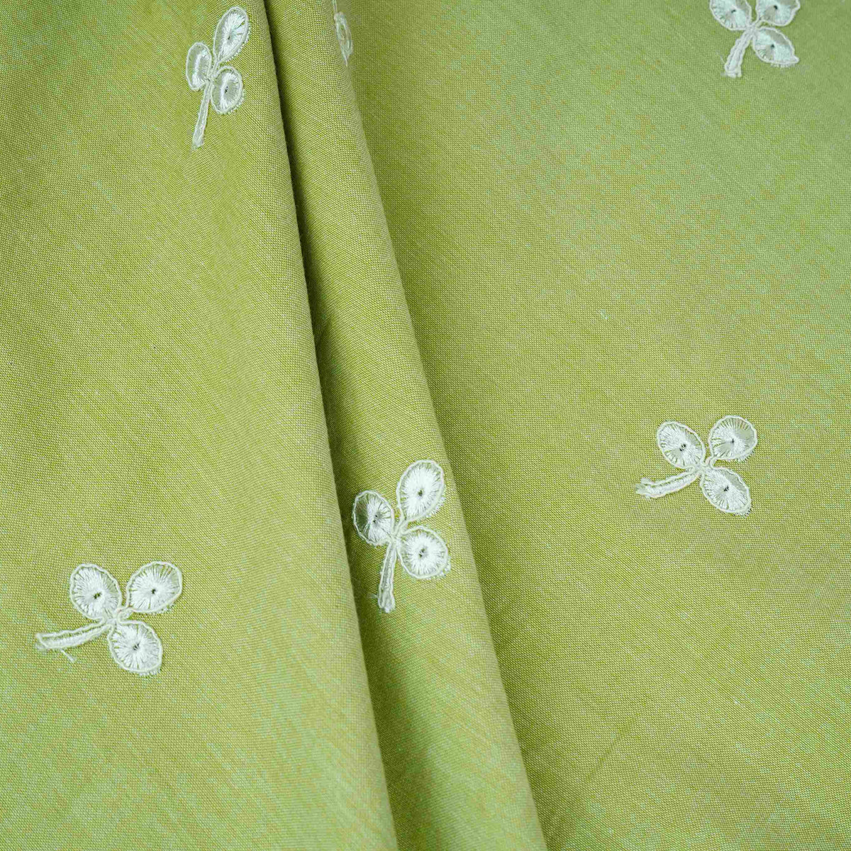 Green Floral Embroidery South Cotton Fabric ZA-30593 - TradeUNO