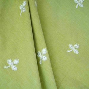 Green Floral Embroidery South Cotton Fabric ZA-30593 - TradeUNO
