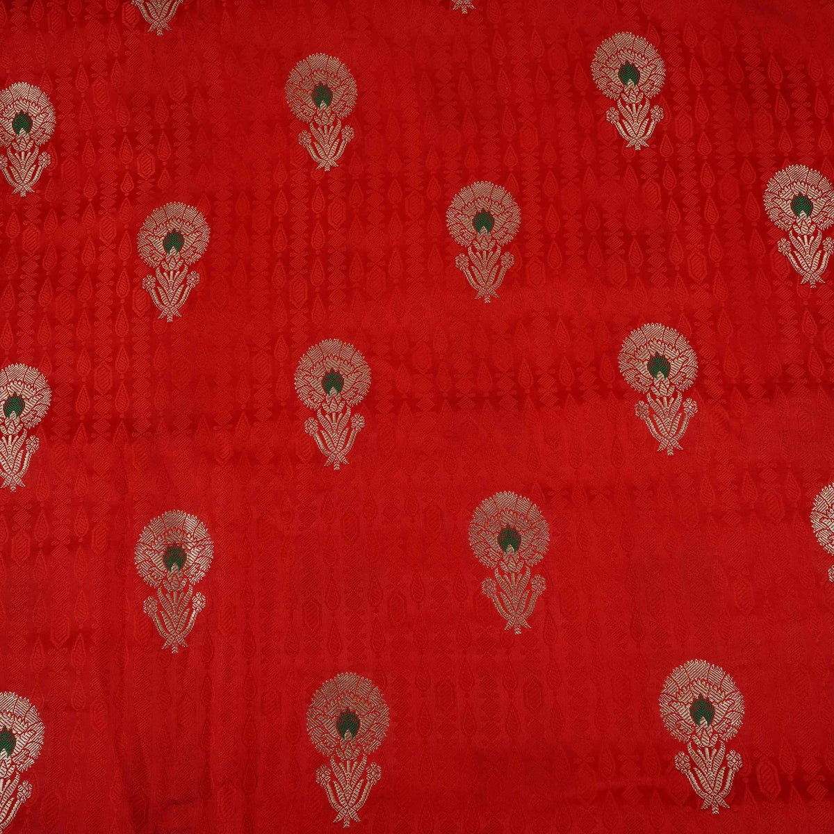 Red Floral Buta Meena Zari Brocade Fabric HMS-35022