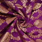 Purple Floral Jaal Raw Silk Fabric CW-32519