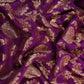 Purple Floral Jaal Raw Silk Fabric CW-32519