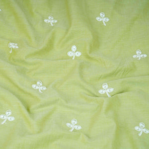 Green Floral Embroidery South Cotton Fabric ZA-30593 - TradeUNO