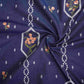 Denim Blue Floral Embroidery Denim Schiffli Fabric AF-30933