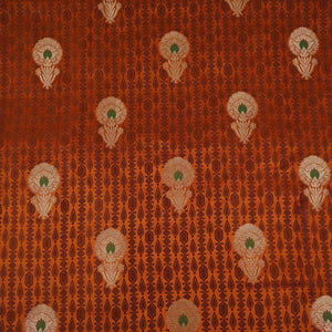 Brown Floral Buta Meena Zari Brocade Fabric HMS-35018