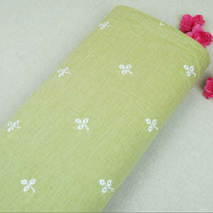 Green Floral Embroidery South Cotton Fabric ZA-30593 - TradeUNO