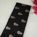 Black Floral Buta Meena Zari Brocade Fabric HMS-35015