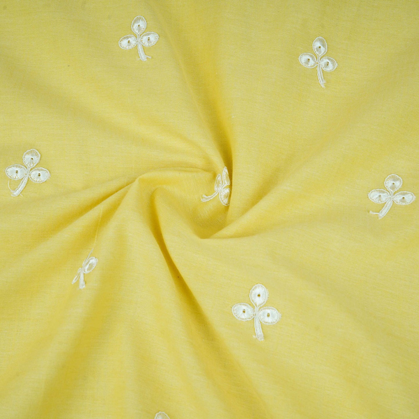 Yellow Floral Embroidery South Cotton Fabric ZA-30591