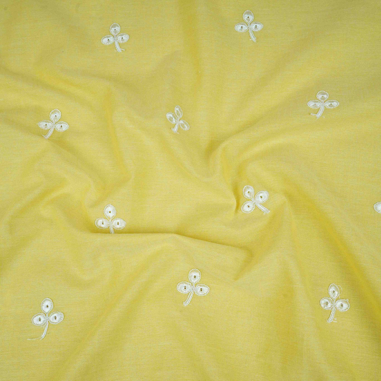 Yellow Floral Embroidery South Cotton Fabric ZA-30591