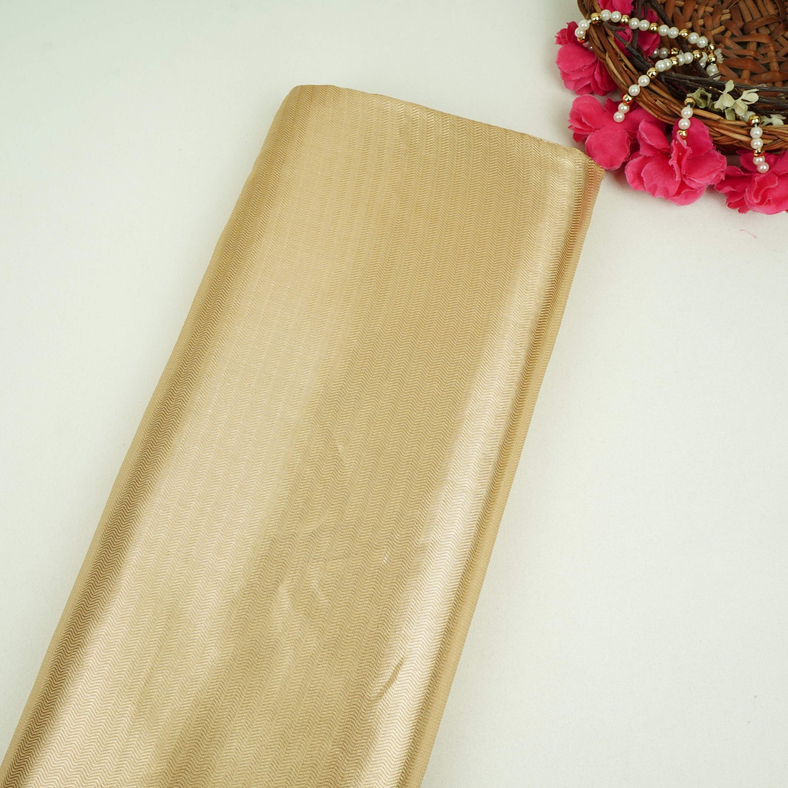 Light Gold Chevron Weave Tissue Fabric CW-32527