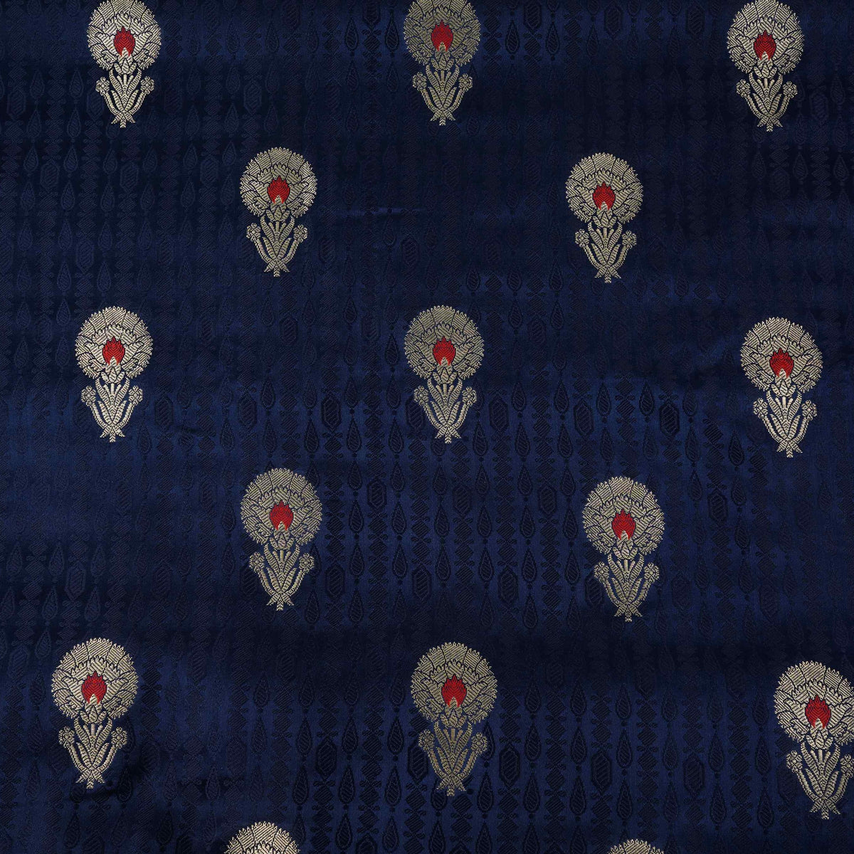 Blue Floral Buta Meena Zari Brocade Fabric HMS-35020