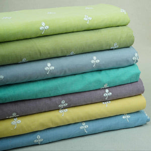 Green Floral Embroidery South Cotton Fabric ZA-30593 - TradeUNO