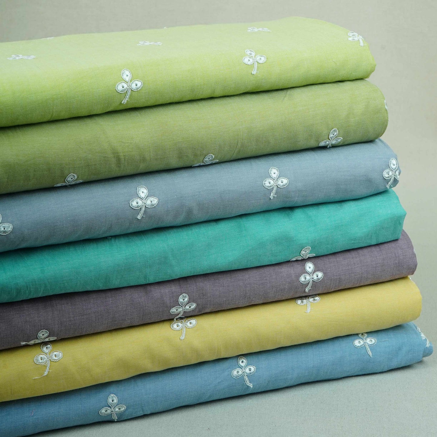Yellow Floral Embroidery South Cotton Fabric ZA-30591