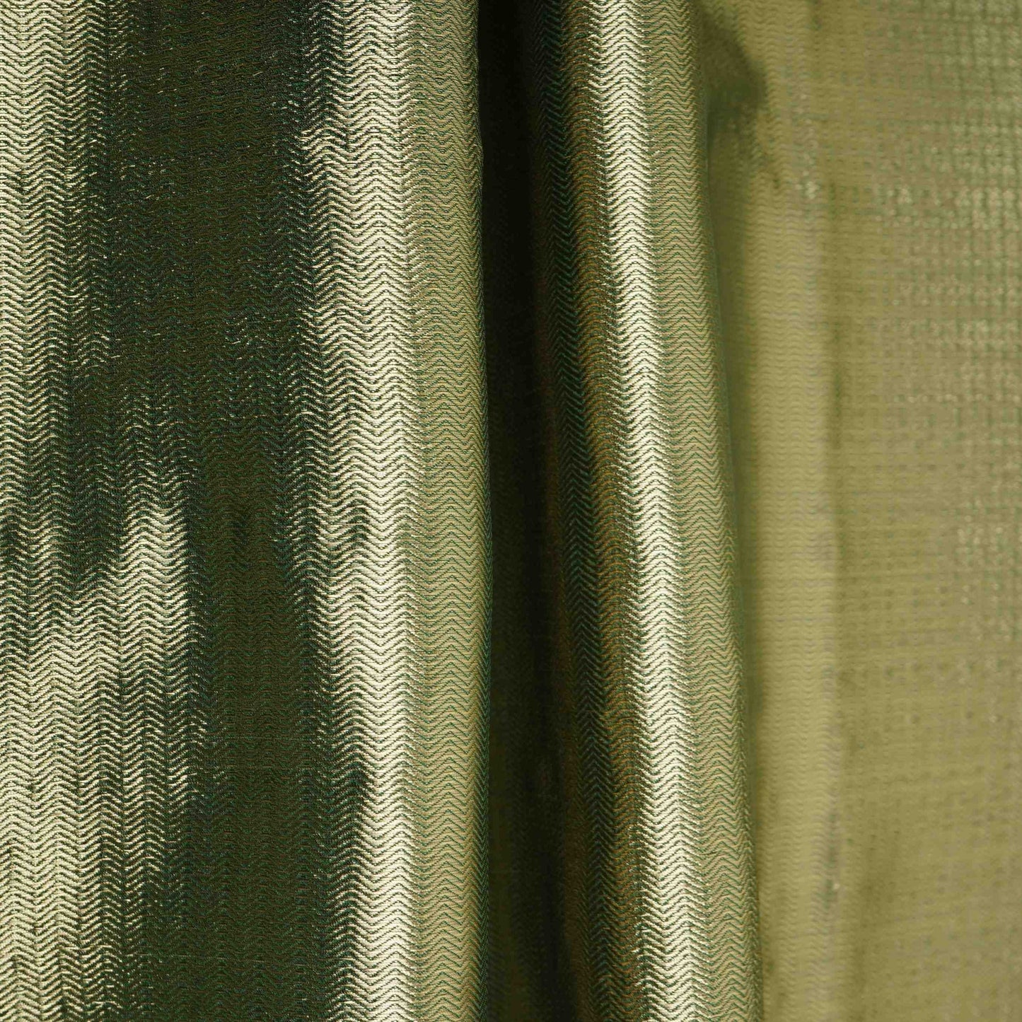 Olive Green Chevron Weave Tissue Fabric CW-32529
