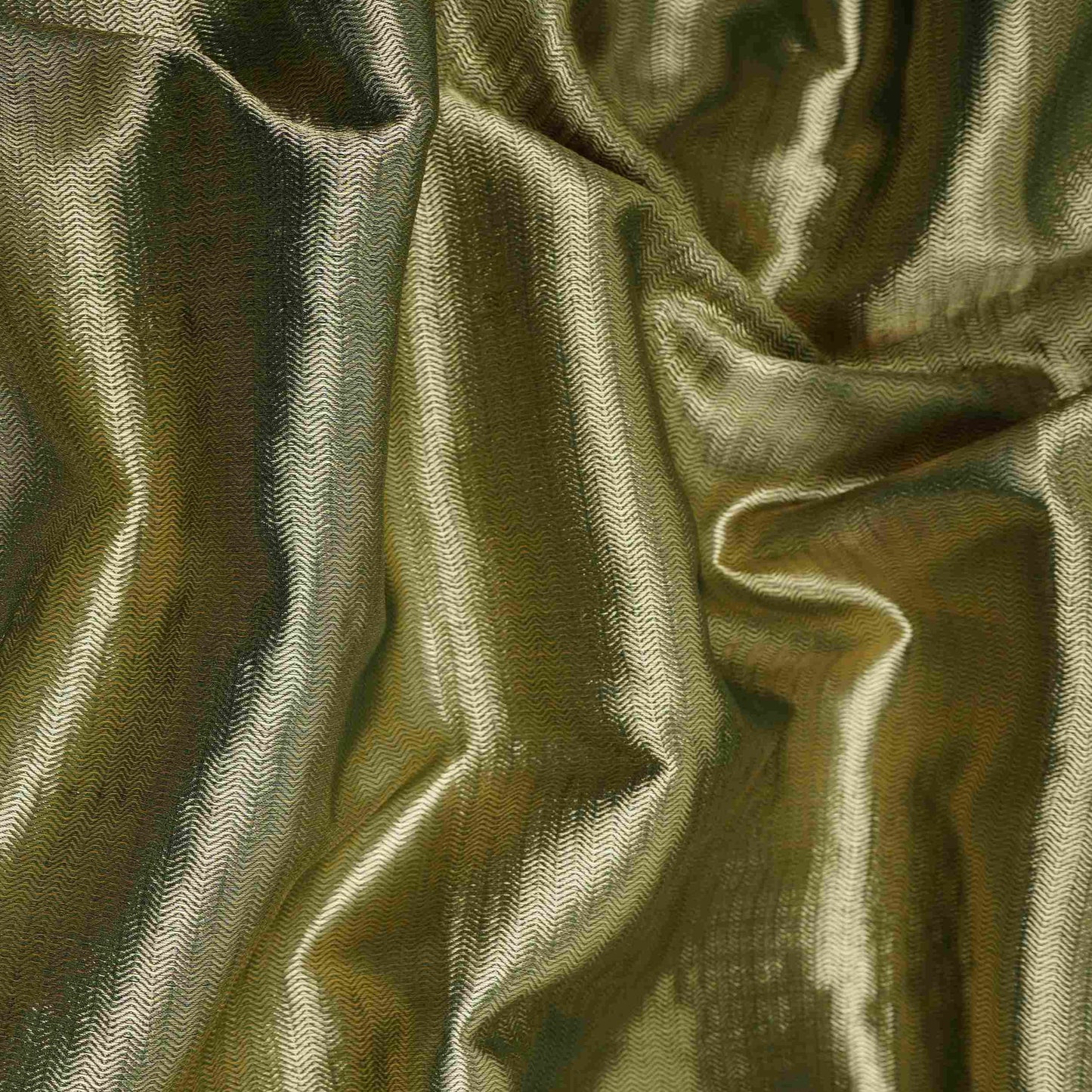 Olive Green Chevron Weave Tissue Fabric CW-32529