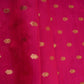 Fuchsia Pink With Golden Buti Raw Silk Fabric CW-32517