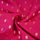 Fuchsia Pink With Golden Buti Raw Silk Fabric CW-32517