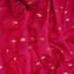 Fuchsia Pink With Golden Buti Raw Silk Fabric CW-32517