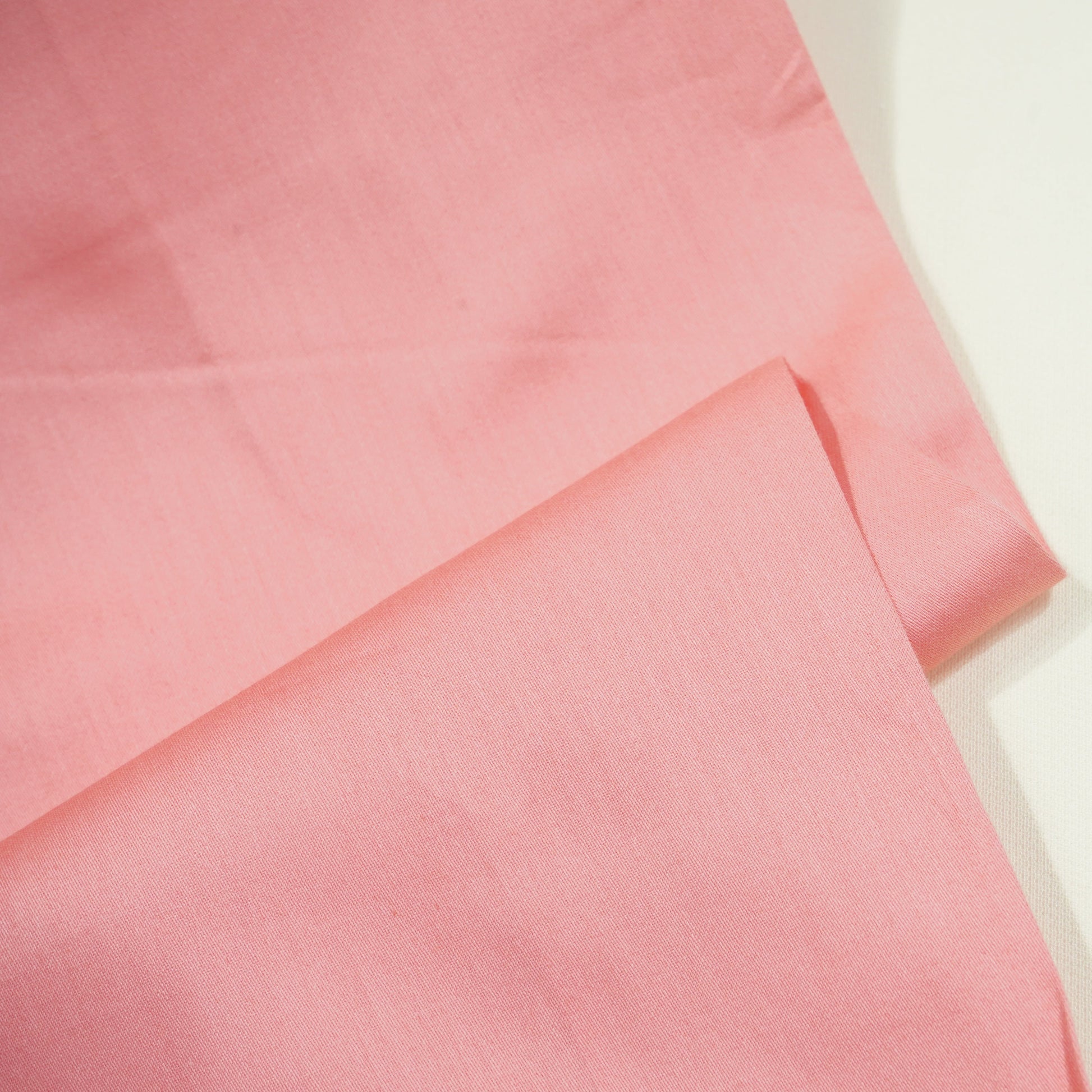 Coral Pink Solid Cotton Satin Fabric 7409