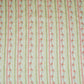 Off White & Green Floral Stripes Print Mul Chanderi Fabric GTS-30505