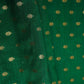 Green With Golden Buti Raw Silk Fabric CW-32518