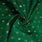 Green With Golden Buti Raw Silk Fabric CW-32518