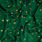 Green With Golden Buti Raw Silk Fabric CW-32518