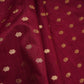 Maroon With Golden Buti Raw Silk Fabric CW-32512