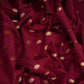Maroon With Golden Buti Raw Silk Fabric CW-32512