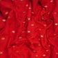 Red With Golden Buti Raw Silk Fabric CW-32514