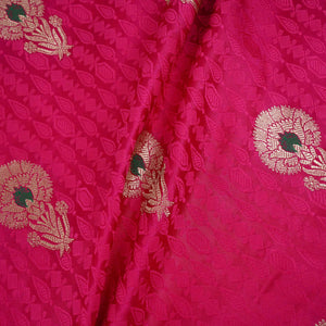 Pink Floral Buta Meena Zari Brocade Fabric HMS-35016