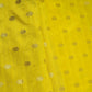 Yellow With Golden Buti Raw Silk Fabric CW-32515