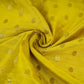 Yellow With Golden Buti Raw Silk Fabric CW-32515