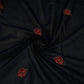 Black Border Floral Embroidery Pure Cotton Fabric MJF-30668