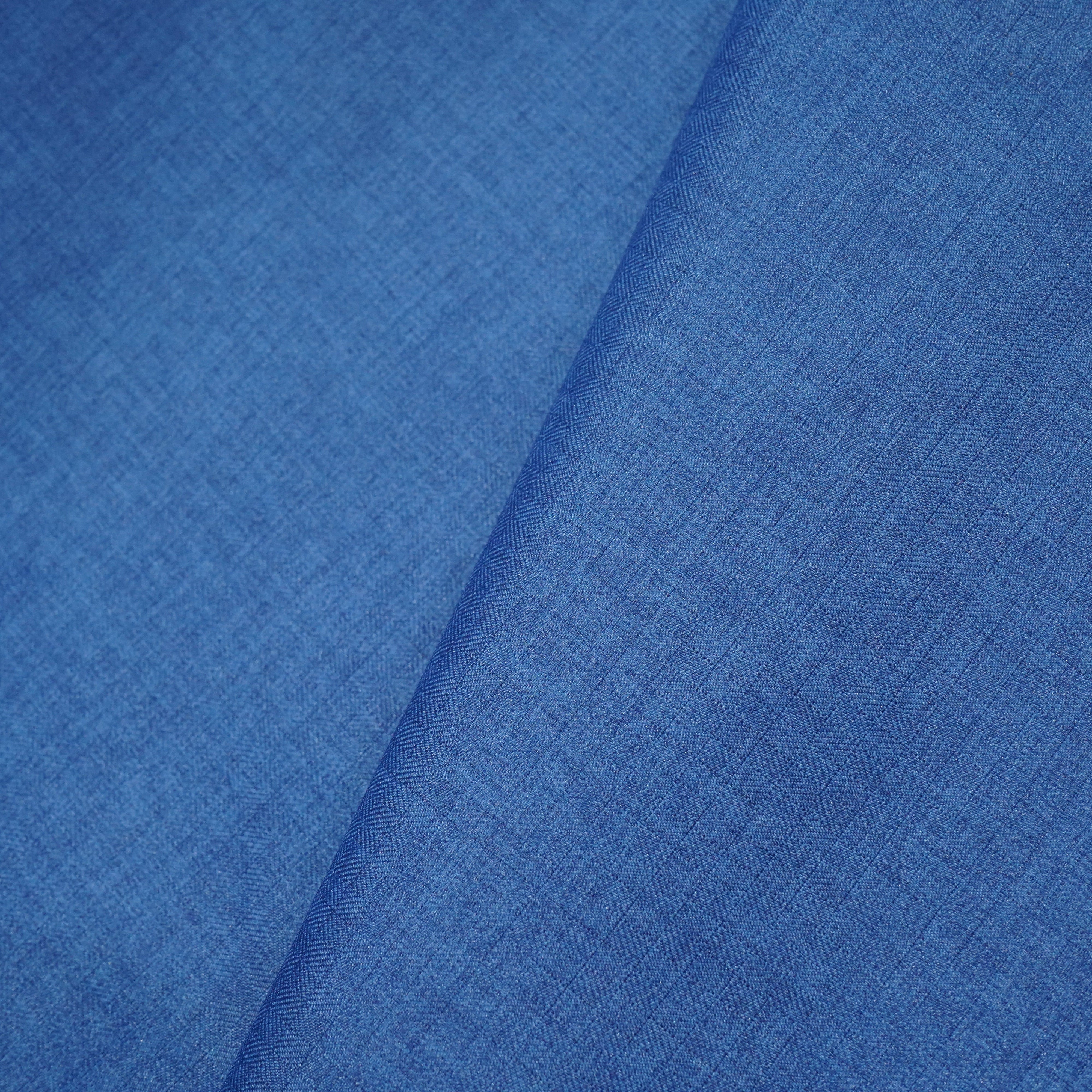 Blue Solid Poly Visocse Suiting Fabric TU-5646