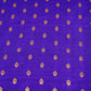 Royal Blue With Golden Buti Raw Silk Fabric CW-32516