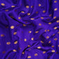 Royal Blue With Golden Buti Raw Silk Fabric CW-32516